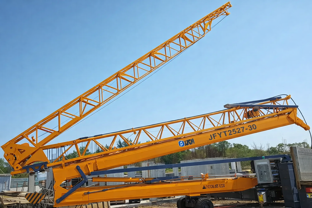 How a Small Self-Erecting Tower Crane Is Erected