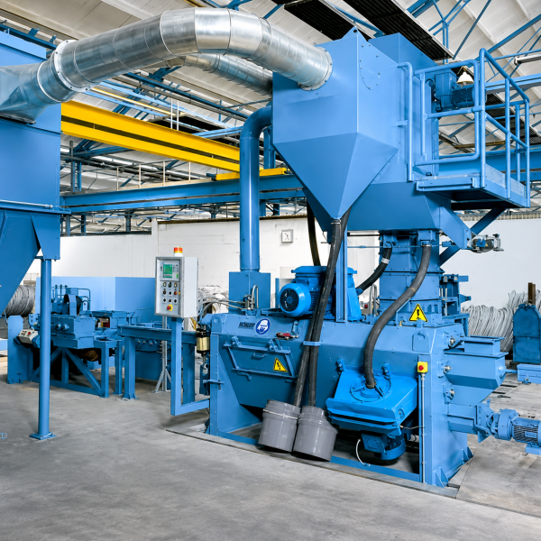 Linear Pass-Through Shot Blasting Machine For Coiled Steel