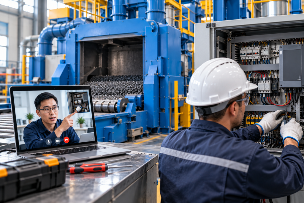 What to do if a shot blasting machine won’t start? Our company remotely assists a Kazakhstani customer to restore production in 30 minutes.